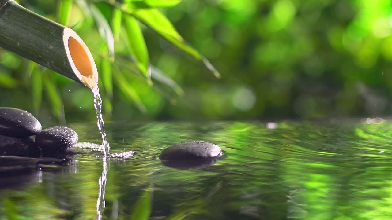 Healing Bamboo Water Fountain - Relaxing Music, Nature Sounds, Meditation Music With Water Sound