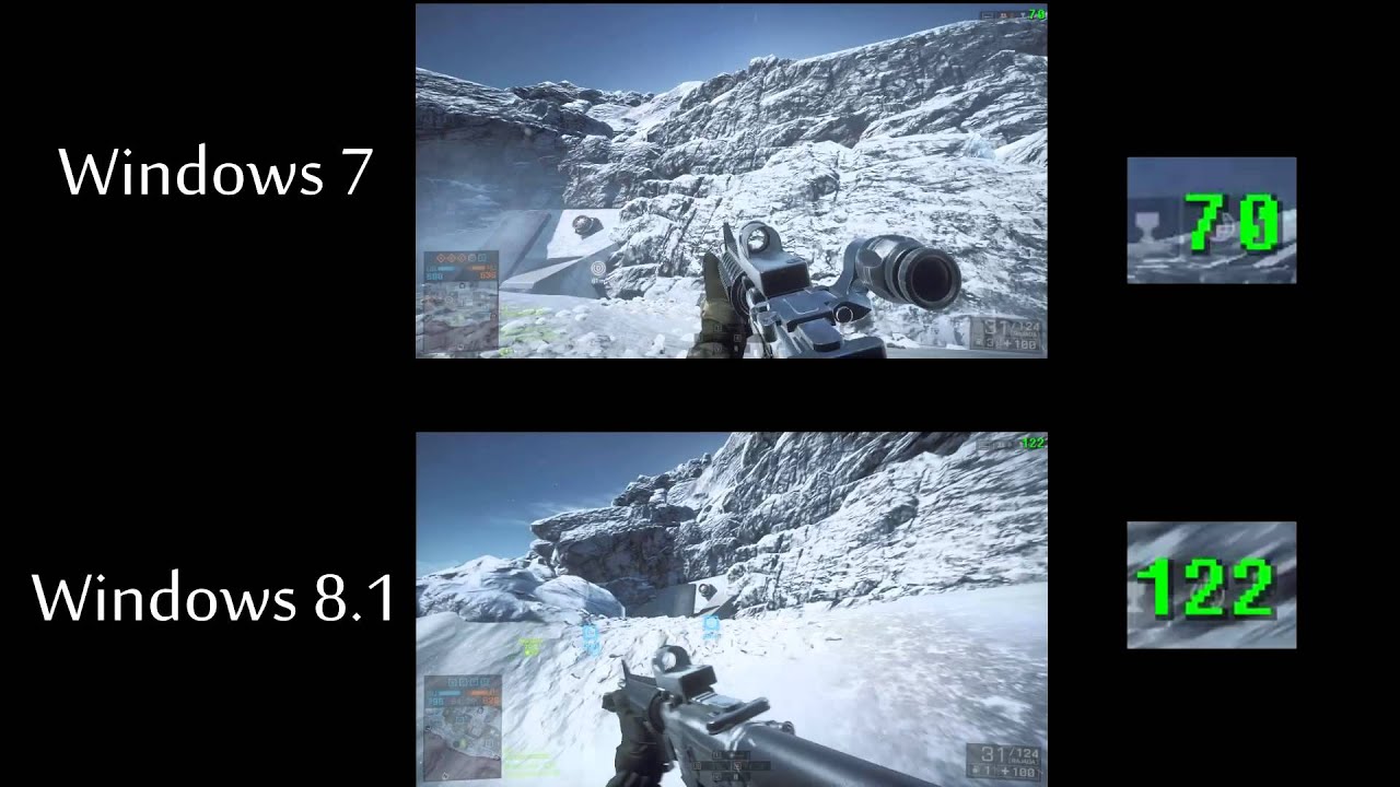 Battlefield 4 - Windows 7 vs Windows 8.1 - ULTRA SETTINGS ...