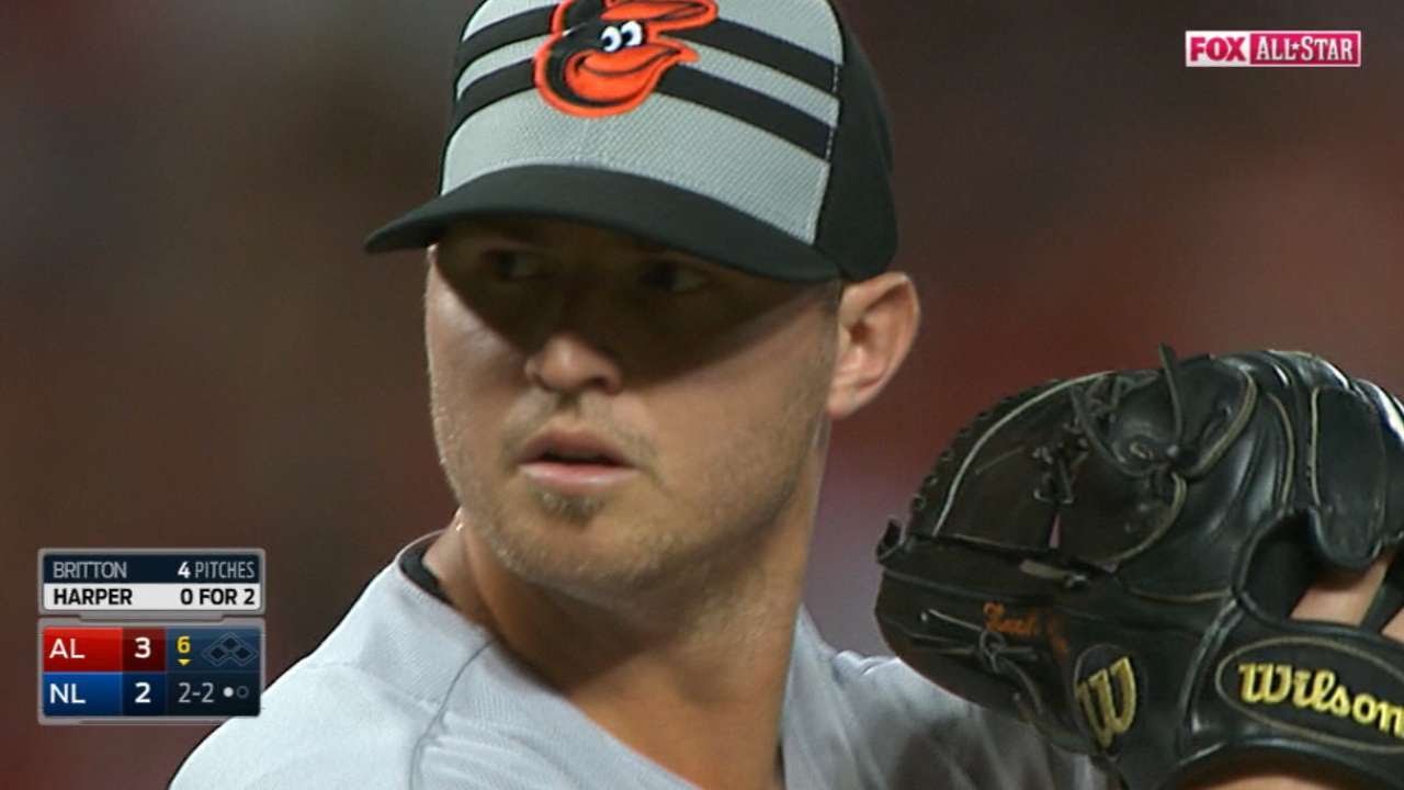 2015 ASG: Britton fans Harper in the 6th inning - YouTube
