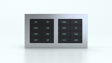 8-fold pushbutton with backlit text/symbols and proximity sensor for 2-fold plate