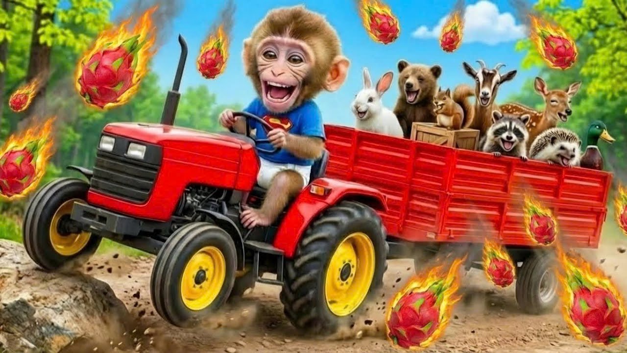 🐒Monkey Bini Drives Tractor to Save the Farm 🚜🌊 A SHOCKING Dam Failure!