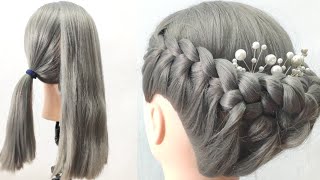 Sanggul Modern untuk Rambut Pendek I Easy Braid Bun Hair Tutorial I Hairstyle I step by step