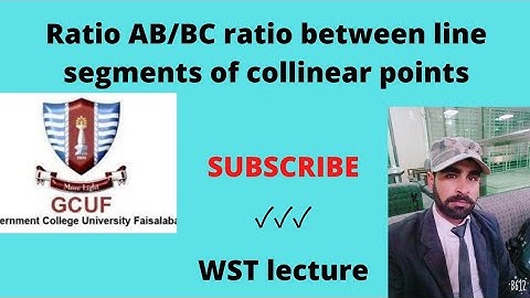 ratio AB/BC ratio between  line segments of  collinear points