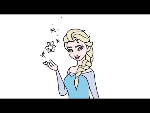 How To Draw Elsa From Disney's Frozen Movie In Full - YouTube