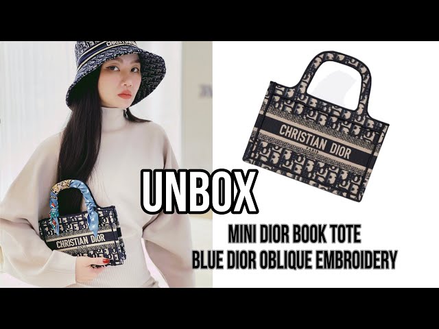 Christian Dior Book Small Oblique Embroidery Tote Bag