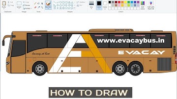 How to draw VOLVO Multi-Axle Bus on computer using Ms Paint.