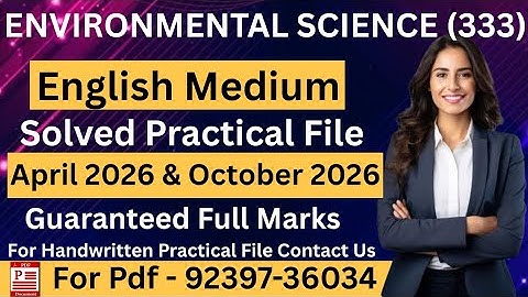 Nios Class 12 Environmental Science 333 Practical File 2026 | nios evs practical file English medium