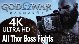 GOD OF WAR RAGNAROK - Thor 1st Boss Fight 4K UHD 