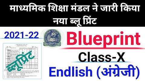 10th class English || mp board blueprint 2021 class 10 pdf