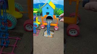 😱 Real Working Mini Tractor Making Cement Pillar | Amazing DIY Construction Machine 🚜 #shorts