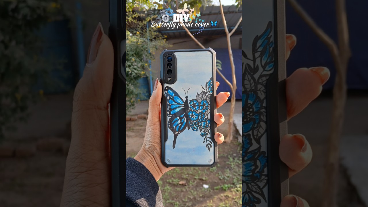 DIY Aesthetic butterfly phone cover design ideas 🦋 || #shorts #diy #phonecase
