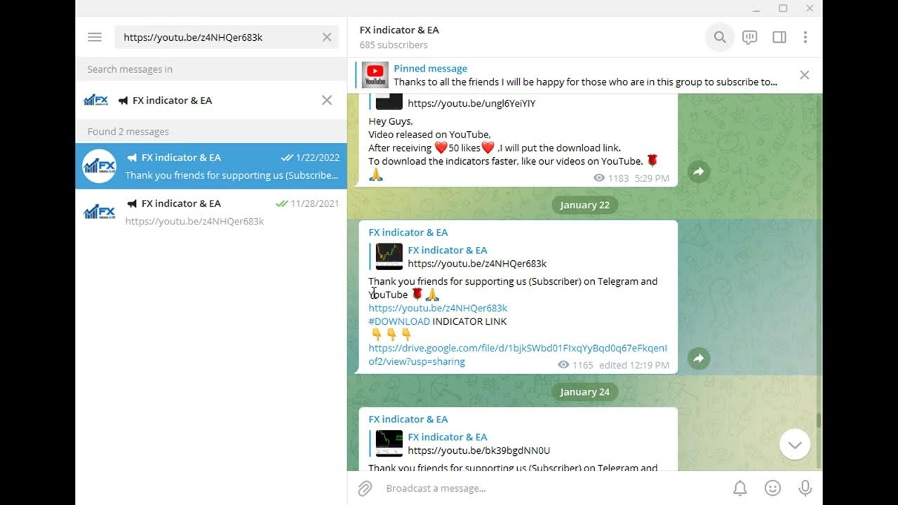 How to find Telegram group indicators and then download (FX Indicator