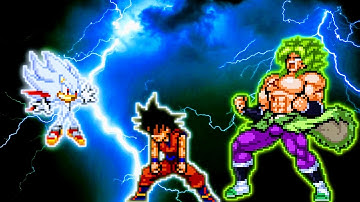 Shadic(All Form) VS Goku DBS V3 & Broly DBS in Jump Force Mugen