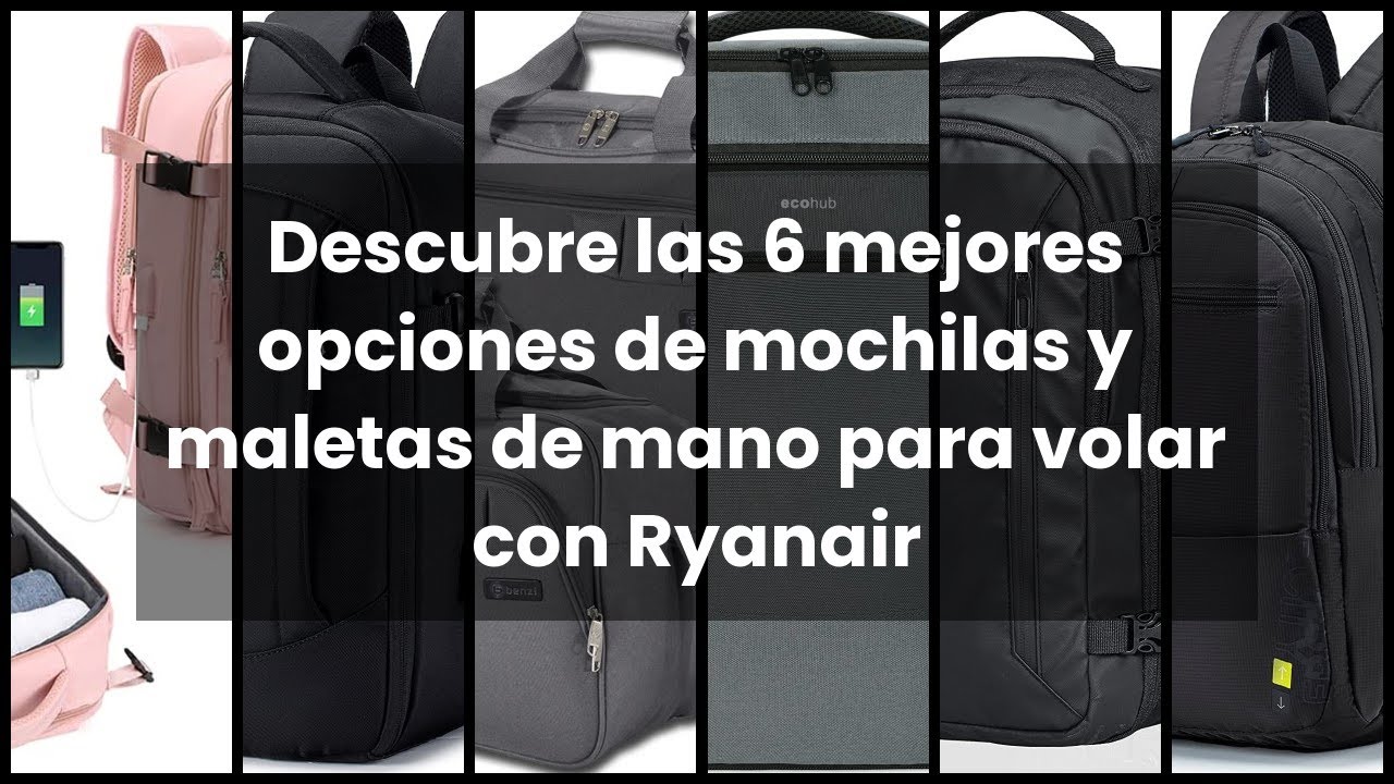 ECOHUB Ryanair Mochila Viaje Cabina Avion 40x20x25 Maletas de Viaje Bolsa  de Viaje Bolso del Ordenador Portátil Maleta de Mano Under Seat Eco PET