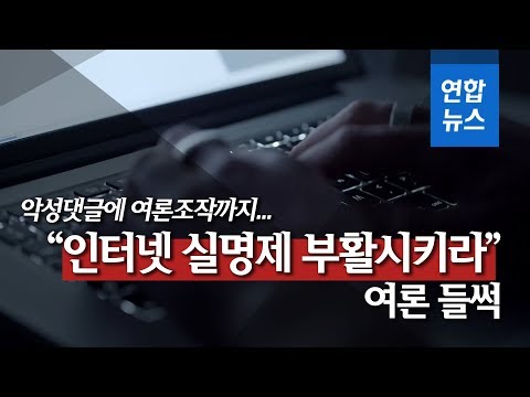 악성 댓글에 여론조작까지...&amp;quot;인터넷 실명제 부활시키라&amp;quot; 여론 들썩 / 연합뉴스 (Yonhapnews)
