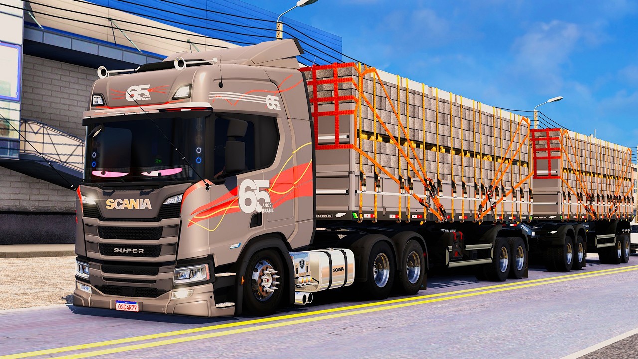 30 Metros Scania R500 SUPER Suvesa60 Bitrem Noma Titanium Garrafas (48 t) Ets2 V1.57