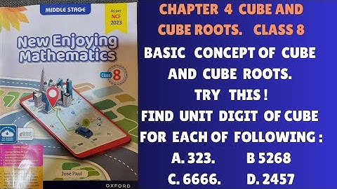 Chp 4 Cube & Cube Roots. Introduction and Try This. Class 8. Oxford New Enjoying Mathematics.