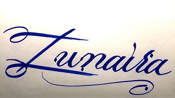 Zunaira Name Signature Calligraphy Status | How to Draw, Cursive Calligraphy with Cut Marker
