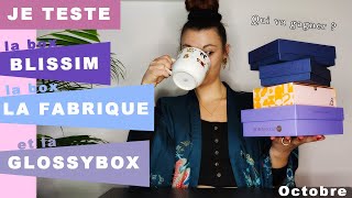 Je teste les box BLISSIM, LA FABRIQUE et GLOSSYBOX | Des marques de luxe dedans ?! UNBOXING OCTOBRE
