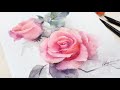 Rose in Watercolor Painting Tutorial/How to/ Step by Step