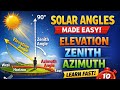 🌞 Solar Angles Explained | Elevation, Zenith &amp; Azimuth (Easy Trick) | Remote sensing | All exams