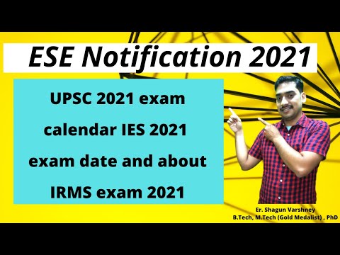 ese calendar 2021 Ese Notification 2021 Upsc 2021 Exam Calendar Ese 2021 Exam Date And About Irms Exam 2021 Youtube ese calendar 2021