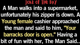 😂 joke of the day | A Young female cashier approached the man and said to him,  #jokeoftheday