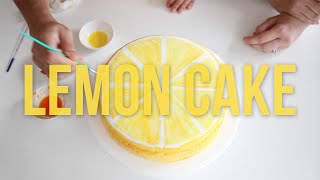 Lemon Cake Decorating DIY @pinkribbonskiesco