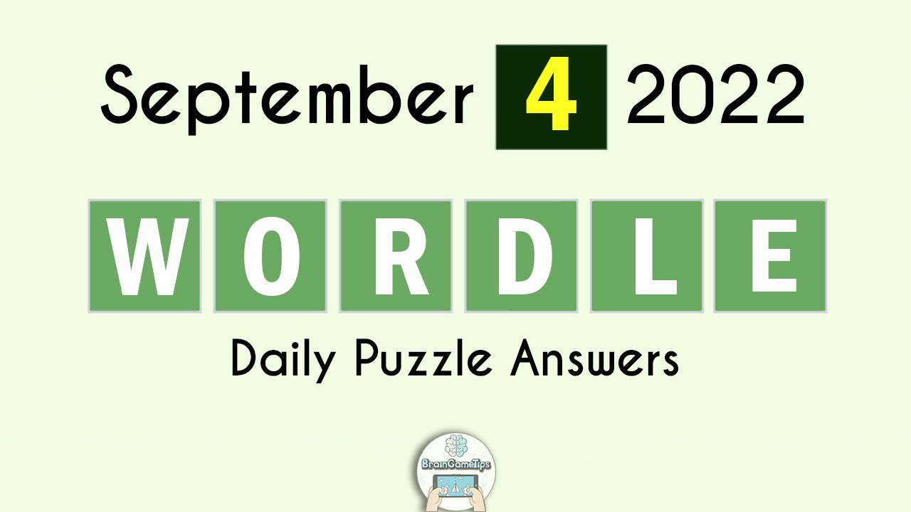 Wordle September 4 2022 Today Answer YouTube