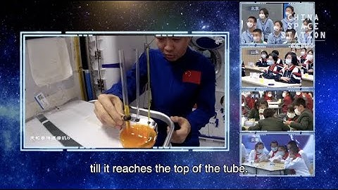 Chinese Taikonauts Lecture on Capillary Action in Space Station