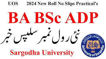 BA BSc ADP Annual 2024 New Practical Roll No Slips UOS | ADP Exams 2024 UOS Roll No Slips