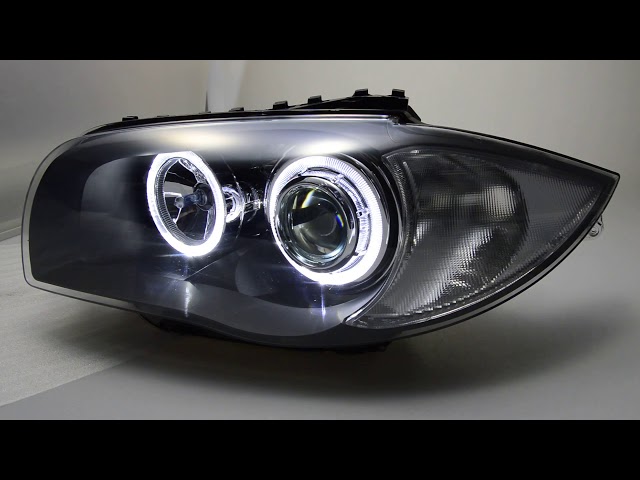 Angel Eye headlights for BMW E87 E88 04-11 High LED helo rims black  SW-Tuning 