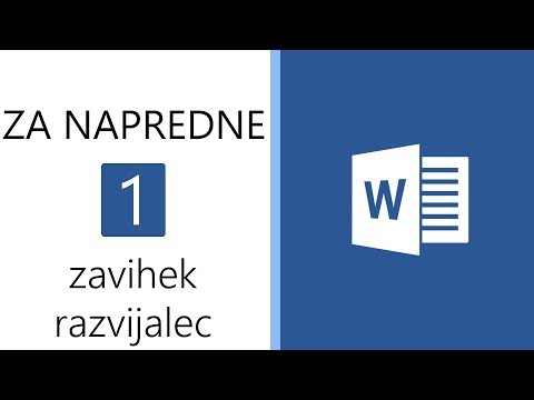 Word za napredne 1 - Prikaz zavihka Razvijalec