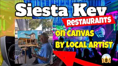 Siesta Key Restaurants and Pubs On Canvas by Local Artist