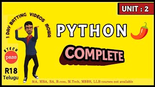 Python unit 2 || btech 2nd year || one day batting || JNTUH R18