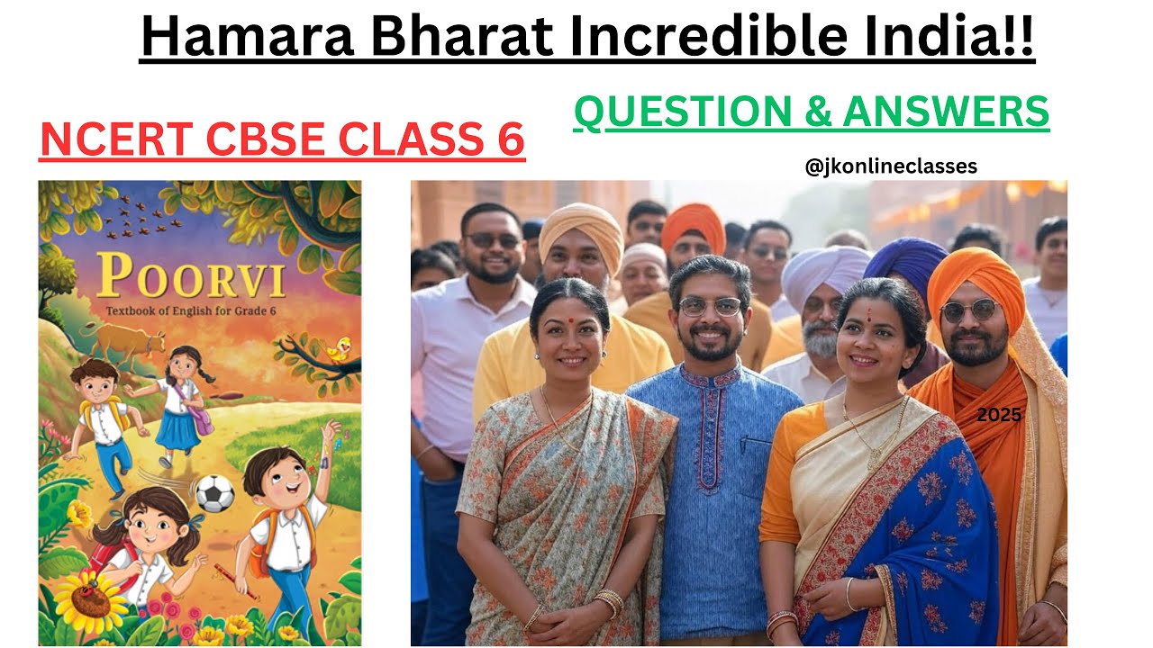 Hamara Bharat Incredible India Question Answer NCERT Poorvi #Class6 Online Tuition Classes