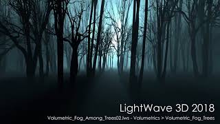 LightWave 3D 2018: Volumetric Fog Among Trees 02 scene rendered