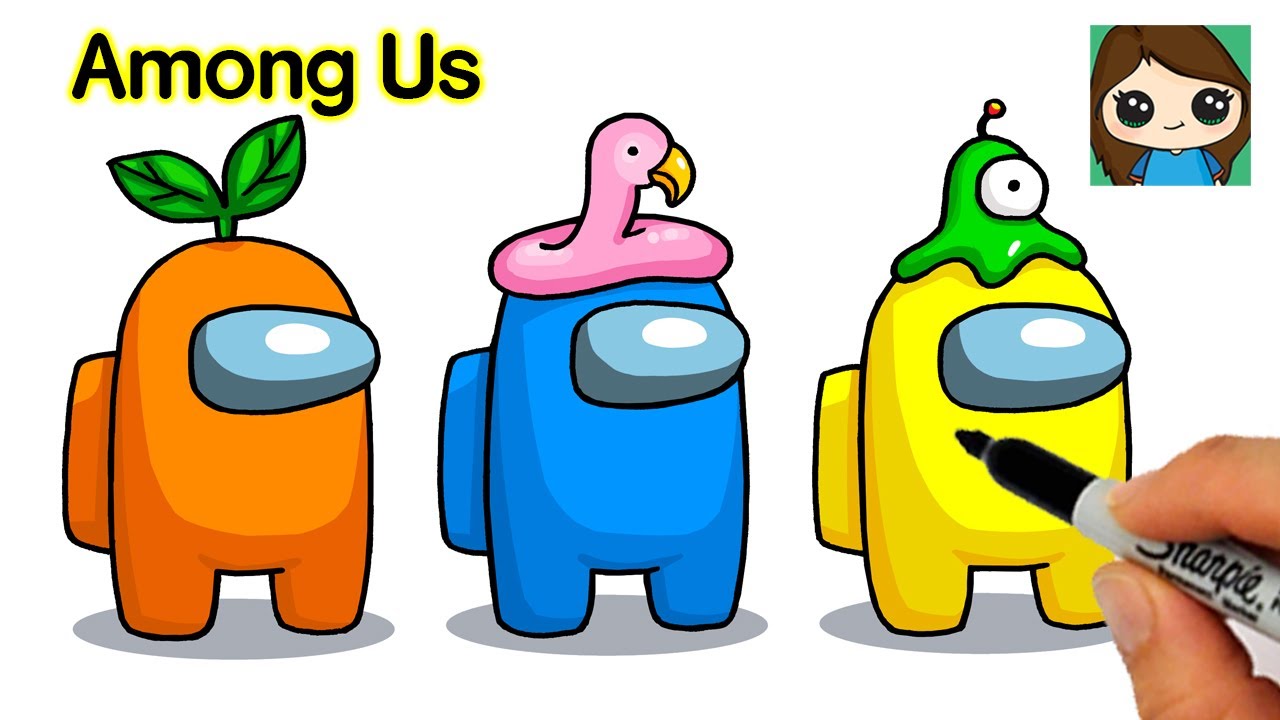 Cute Among Us Drawings For Kids