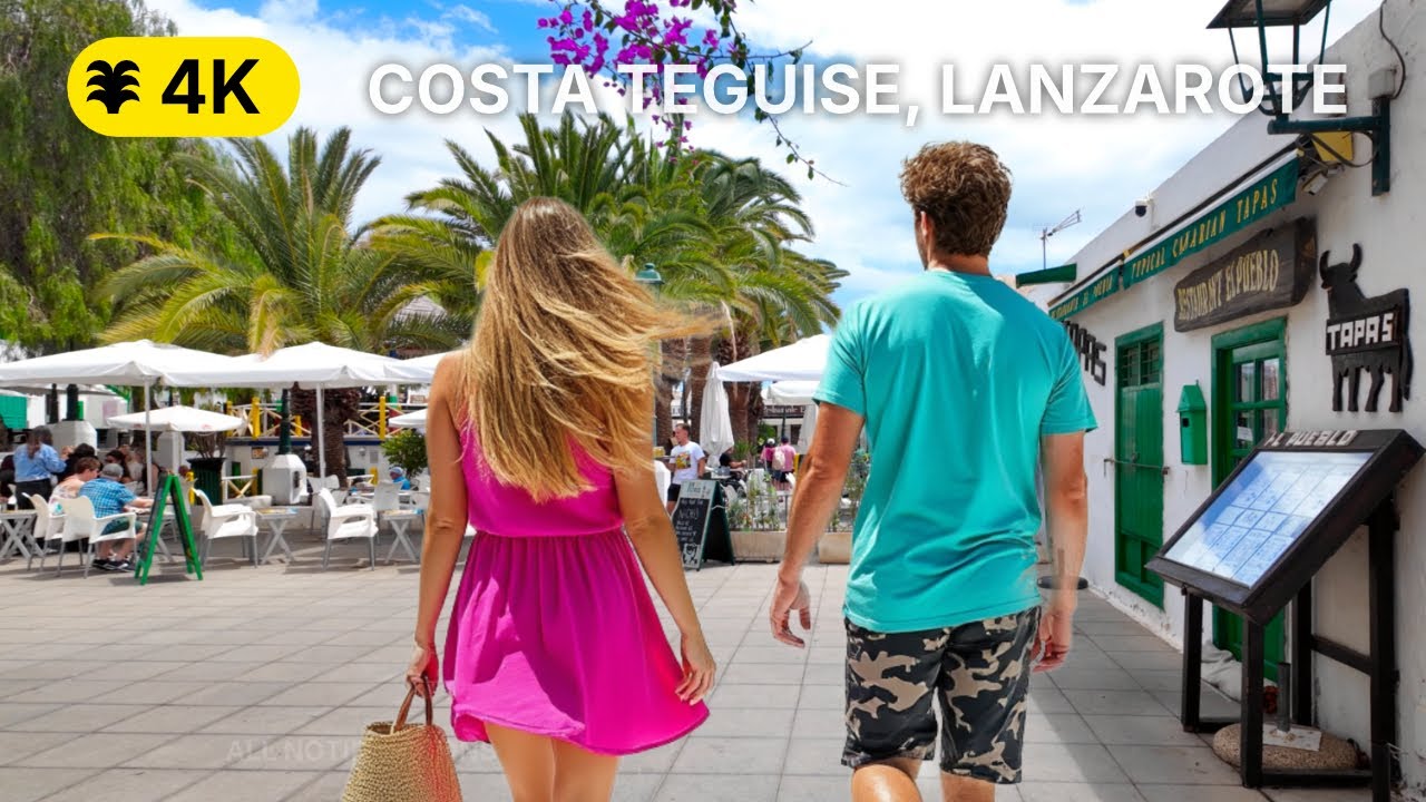 Costa Teguise, Lanzarote - Walking Tour 4K