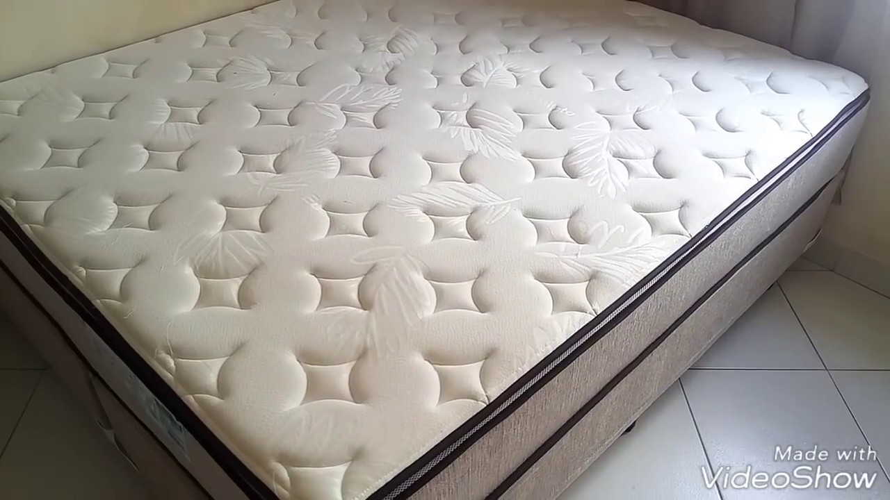 Review: colchão + box queem size molas ensacadas pocket da plumatex -  YouTube