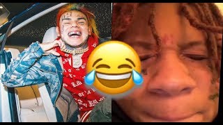 6IX9INE NEARLY MAKES TRIPPIE REDD CRY AND CLOWNS ON HOW HE RAPS