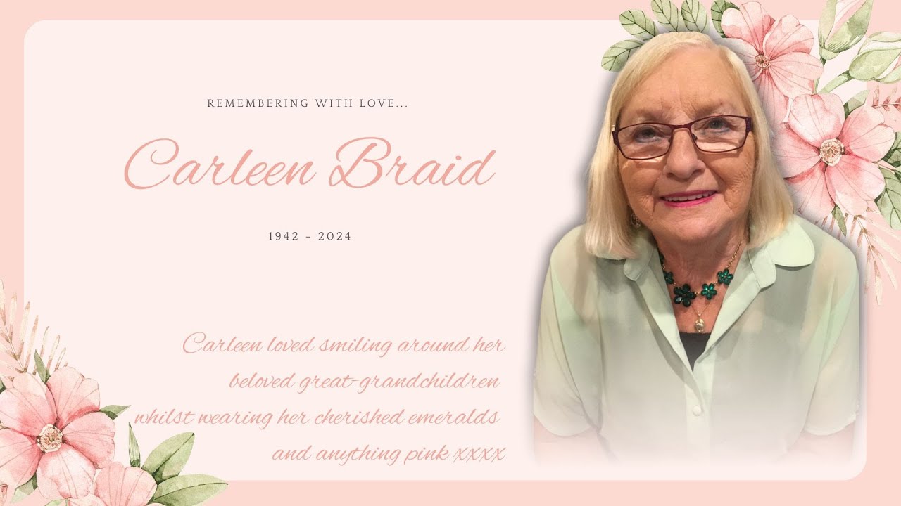 Live Stream of the Funeral Service of Carleen Braid - YouTube