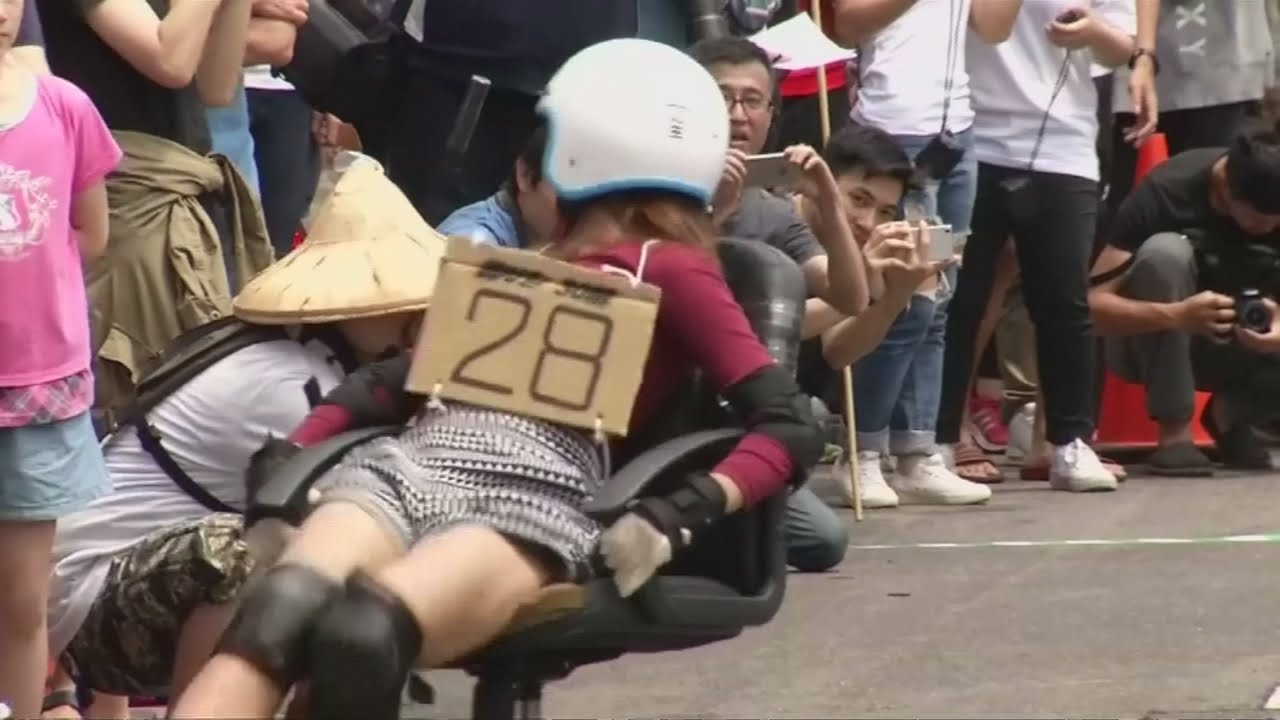 Office Chair Racing Hits The Streets Of Taiwan You Office Chair Racing Hits The Streets Of Taiwan You