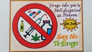 International Day Against Drug Abuse Drawing//World Day Against Drug Abuse Poster Drawing Idea