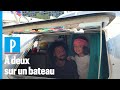 Cyril et Billie, confinés sur un petit bateau au centre de Paris