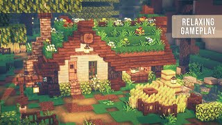 Minecraft Survival | Relaxing Gameplay #1 - Building a Cozy House screenshot 5