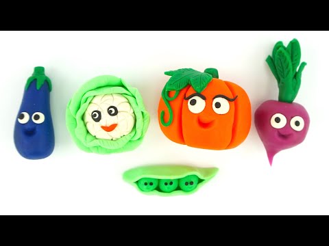 Учимся лепить овощи из пластилина. Обучающее видео для детей