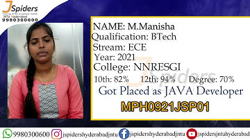 Congratulations M Manisha  for getting placed as a Java Developer!