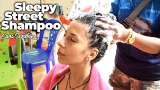 Sleepy Relaxing Cambodian STREET Shampoo and Rinse with Ambient City Sounds 💆 🛵