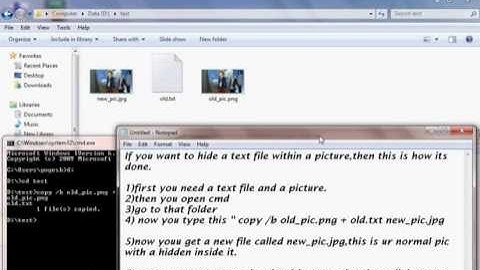How to hide text file within a picture
